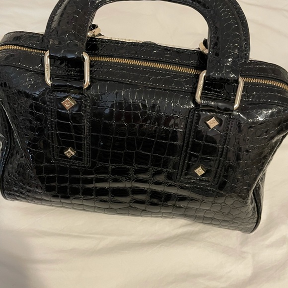 MCM Jacquard Black & White croc & snake skin bag. - Picture 9 of 15